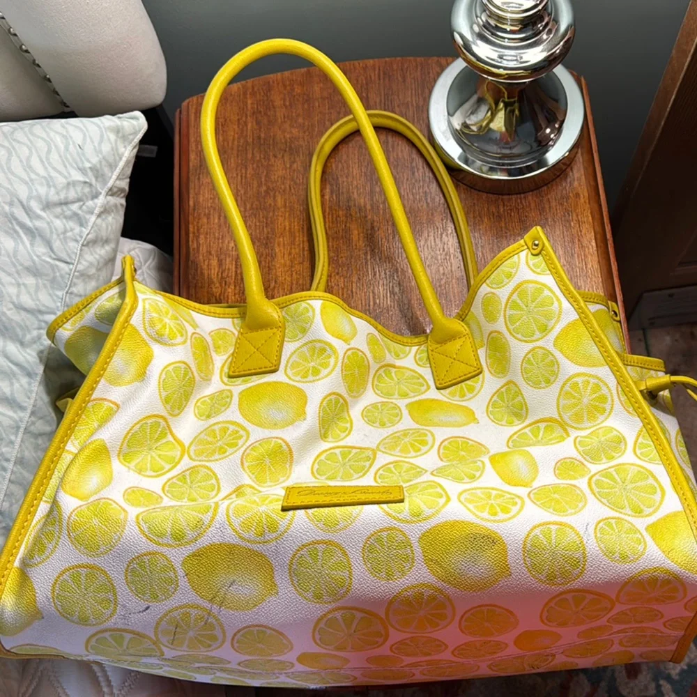 Dooney & Bourke Yellow Citrus Print Tote - Picture 1 of 4